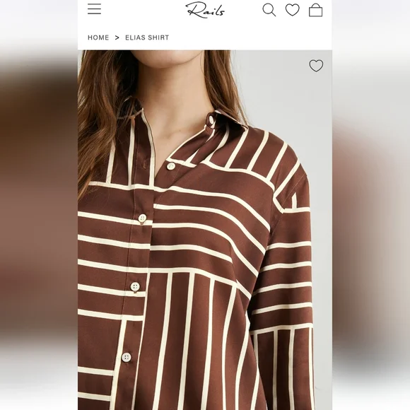 Rails Matching Set Elias Top Damani Pant Brown Line Art Size Small - Picture 8 of 16